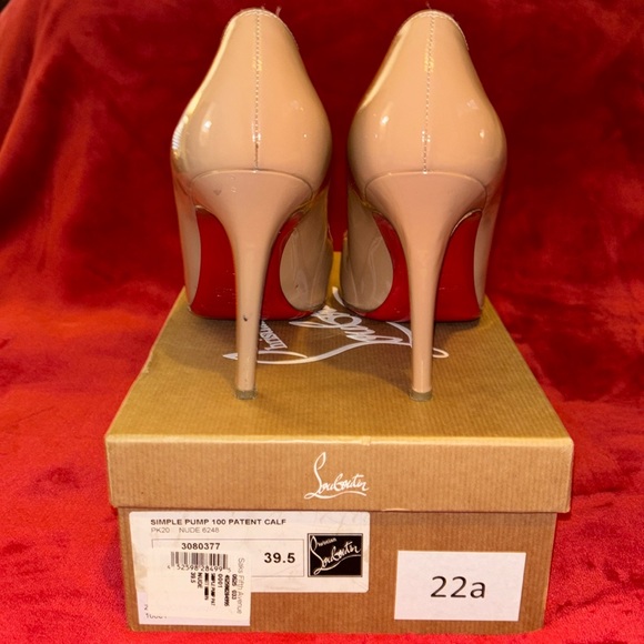 CHRISTIAN LOUBOUTIN SIMPLE PUMP 100 PATENT CALF IN NUDE